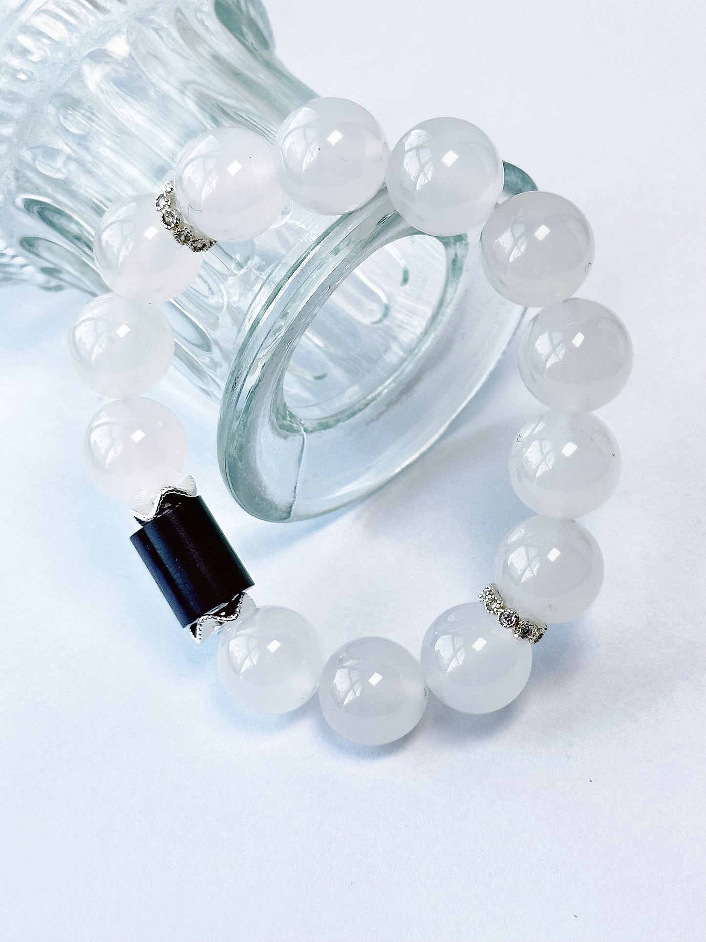 Starharmony Natural White Agate Bracelet With NFC For Hope Happiness