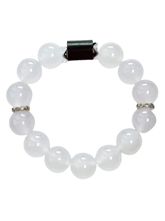 Starharmony Natural White Agate Bracelet With NFC For Hope Happiness