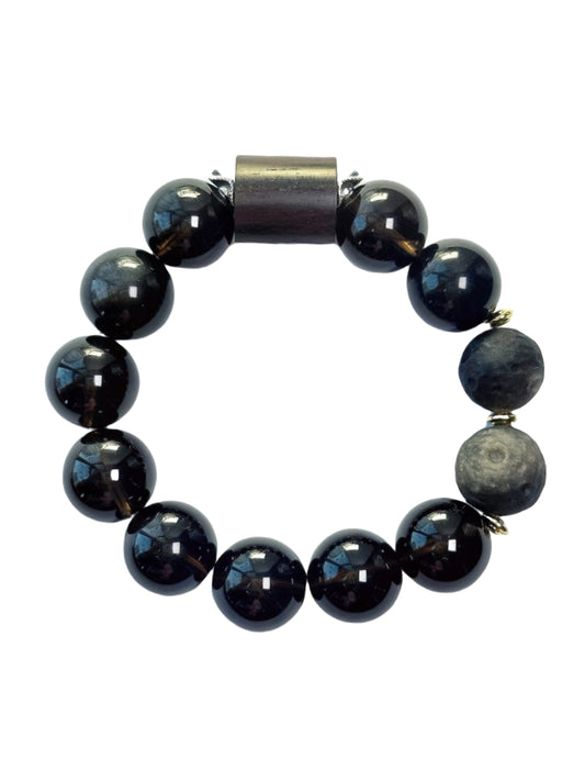 Starharmony Black Quartz With Meteorite Onyx Bracelet  With NFC Brings Mystic Shielding Power